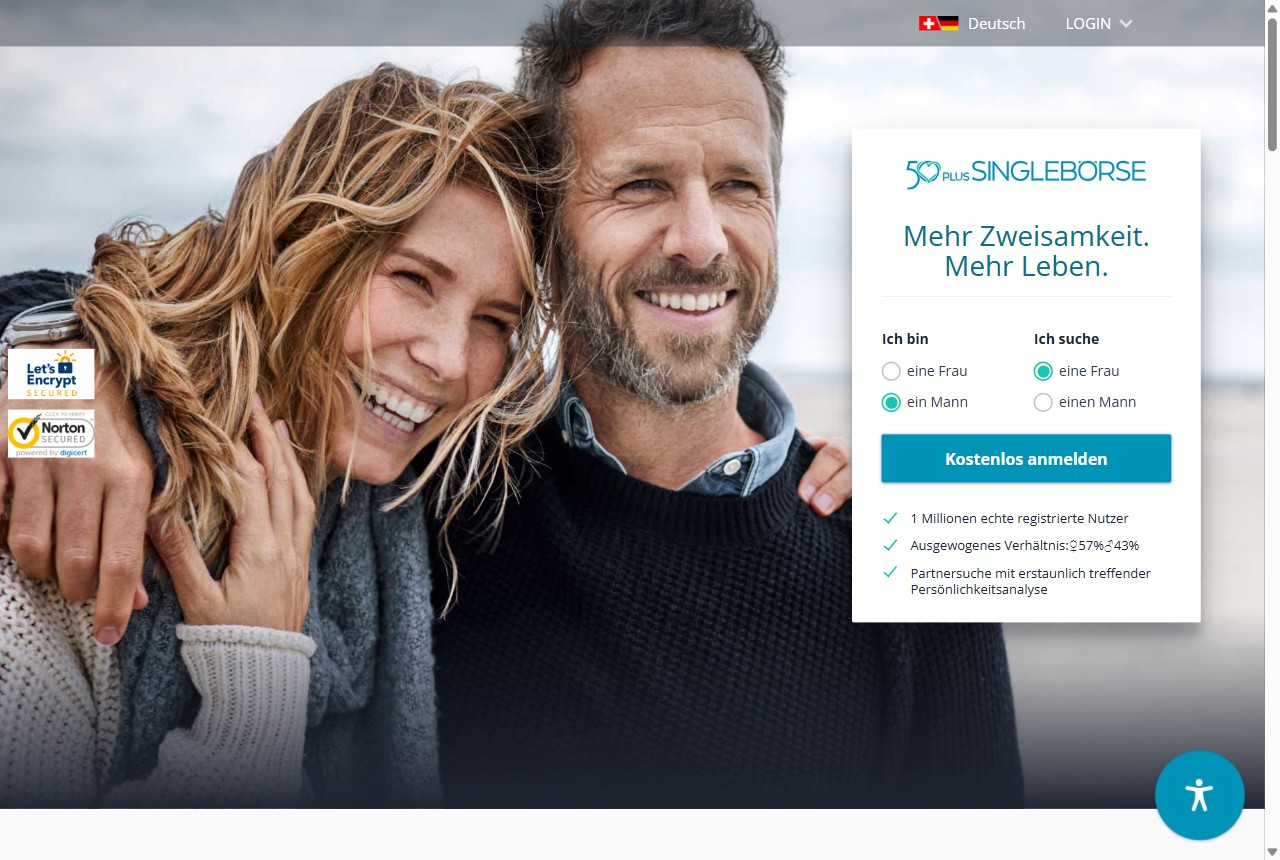 50plus Singlebörse Startseite